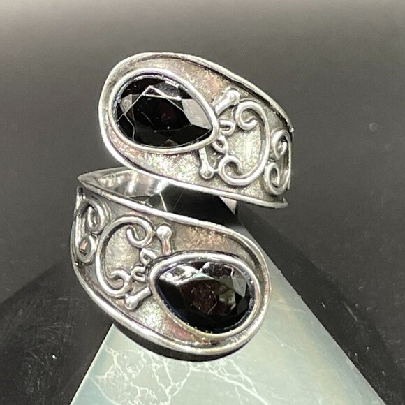 Boho and Bling Faux Gemstone Adjustable Statement Spoon Ring (Red) #1345 - Picture 2 of 16